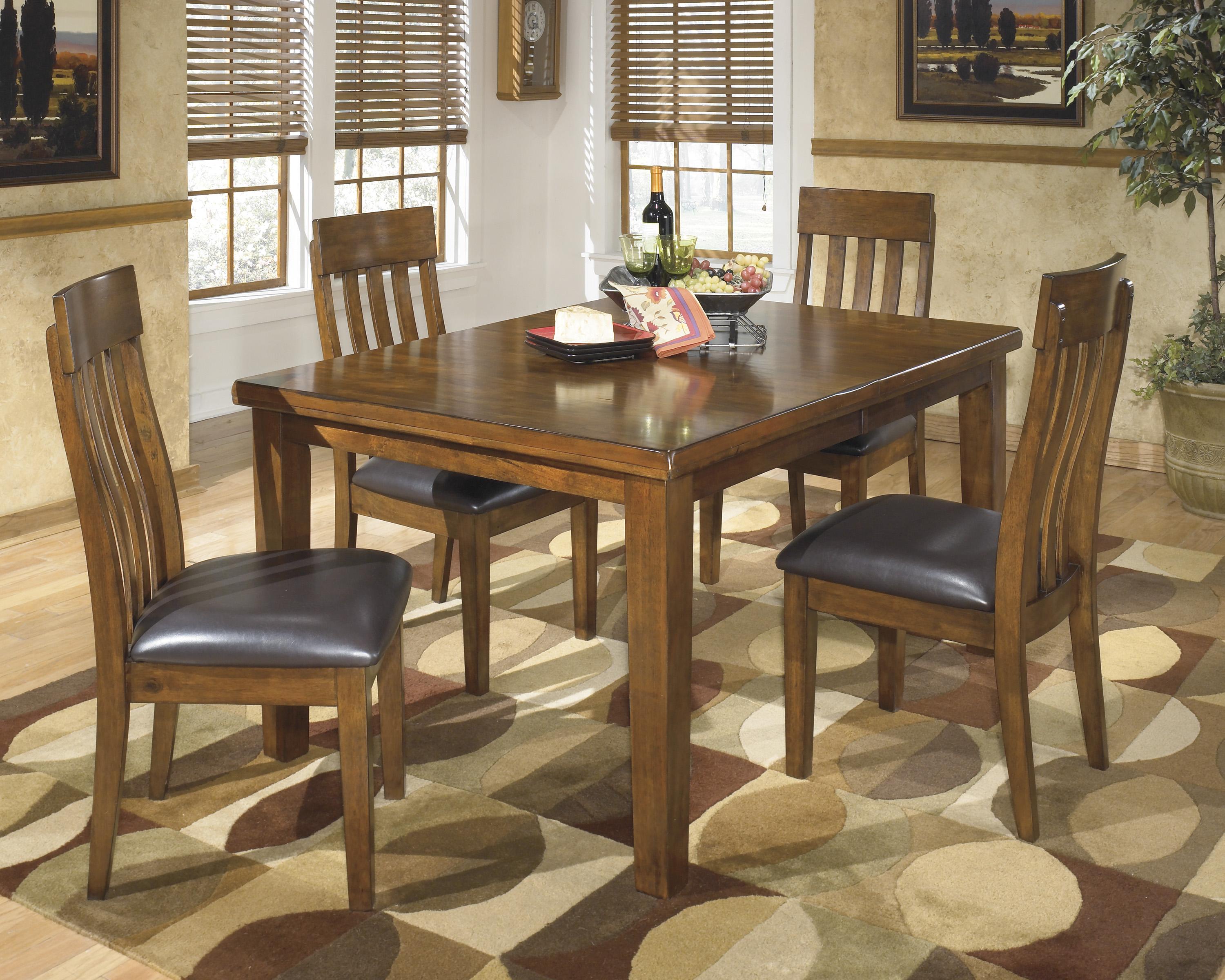 Signature Design by Ashley Ralene Casual 5 Piece Dining Set with Butterfly Extension Leaf